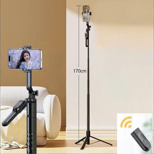 Handheld Selfie Stick With Fill Light & Bluetooth 5.2 (Black) thumbnail 4