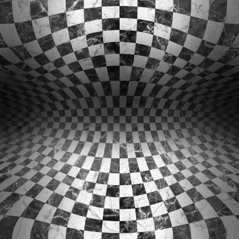 3D Chessboard Pattern Pvc Vinyl Flooring Roll Psh