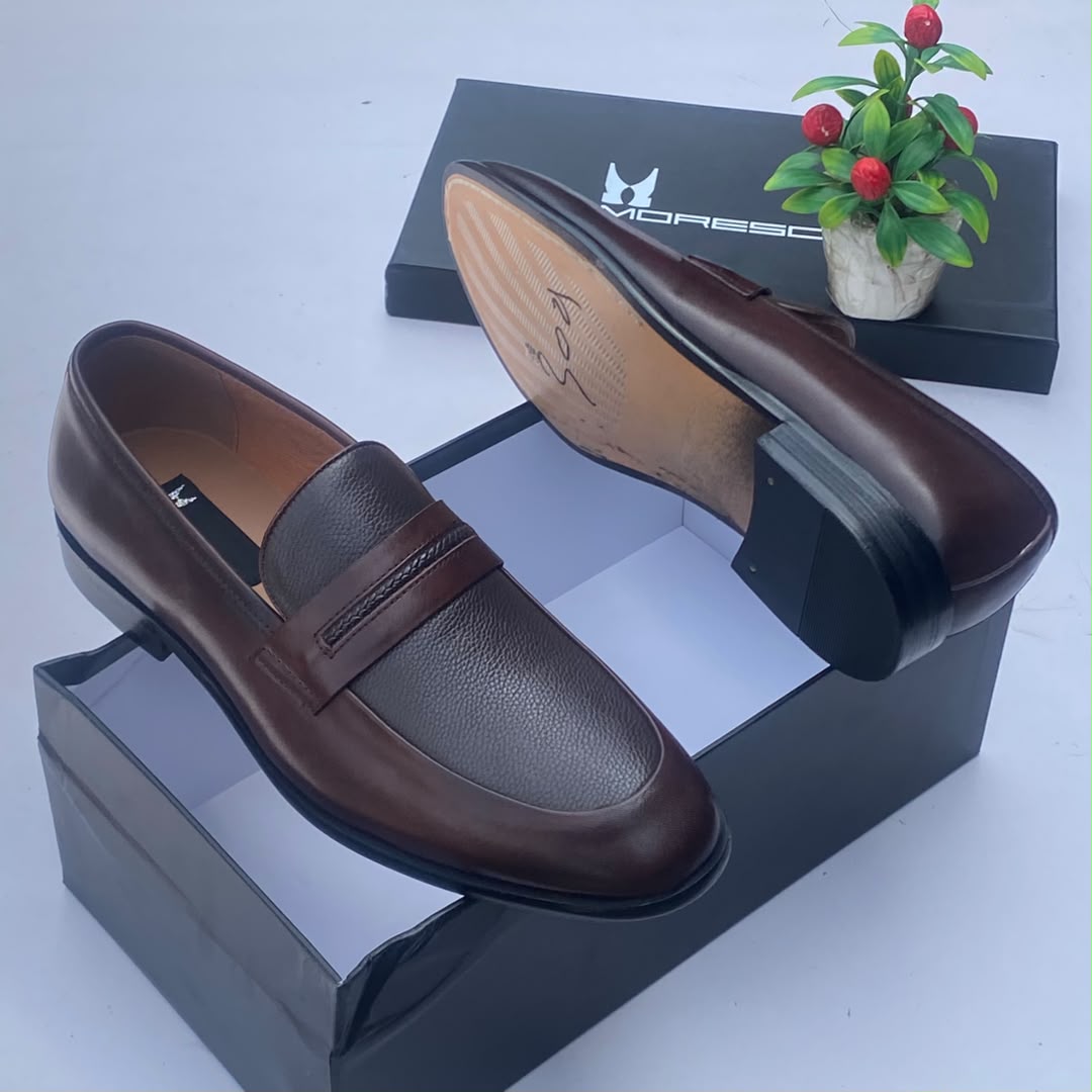 Moreschi Textured Leather Penny Loafers thumbnail 2