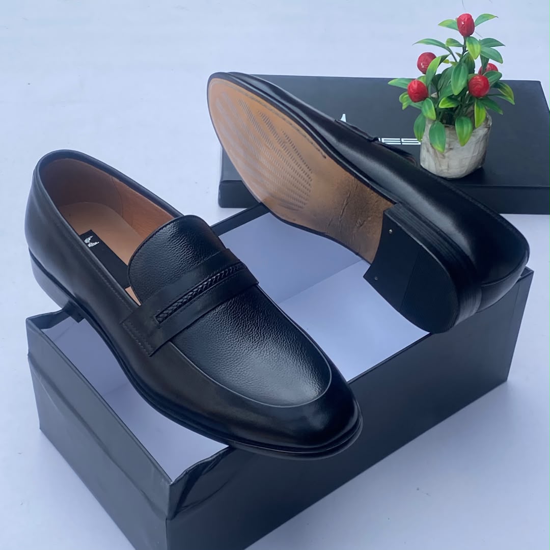 Moreschi Textured Leather Penny Loafers