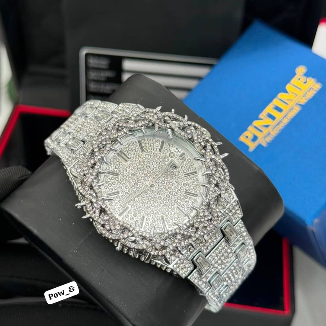Pintime Luxury Iced-Out Stone Wristwatch
