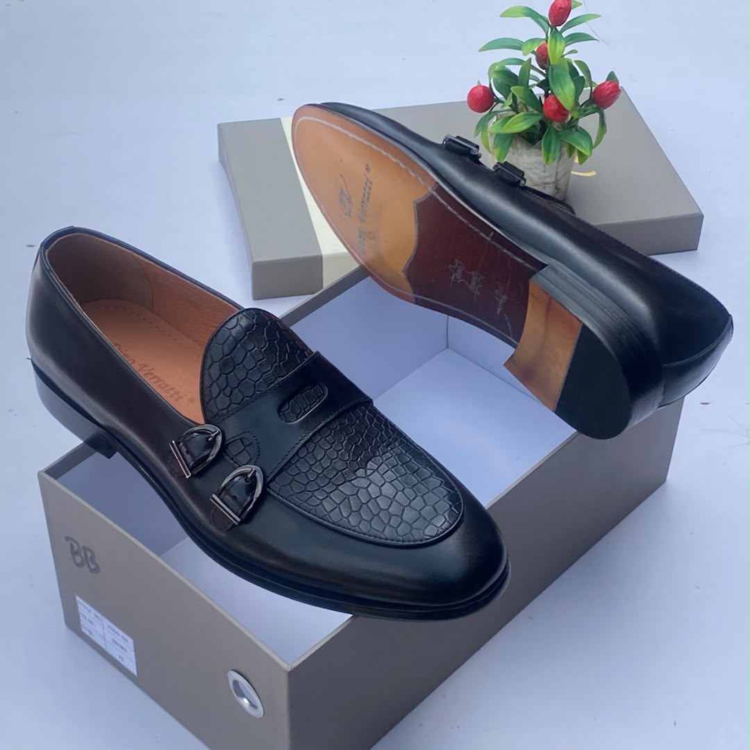 Dino Verratti Crocodile-Embossed Double Monk-Strap Loafers thumbnail 2