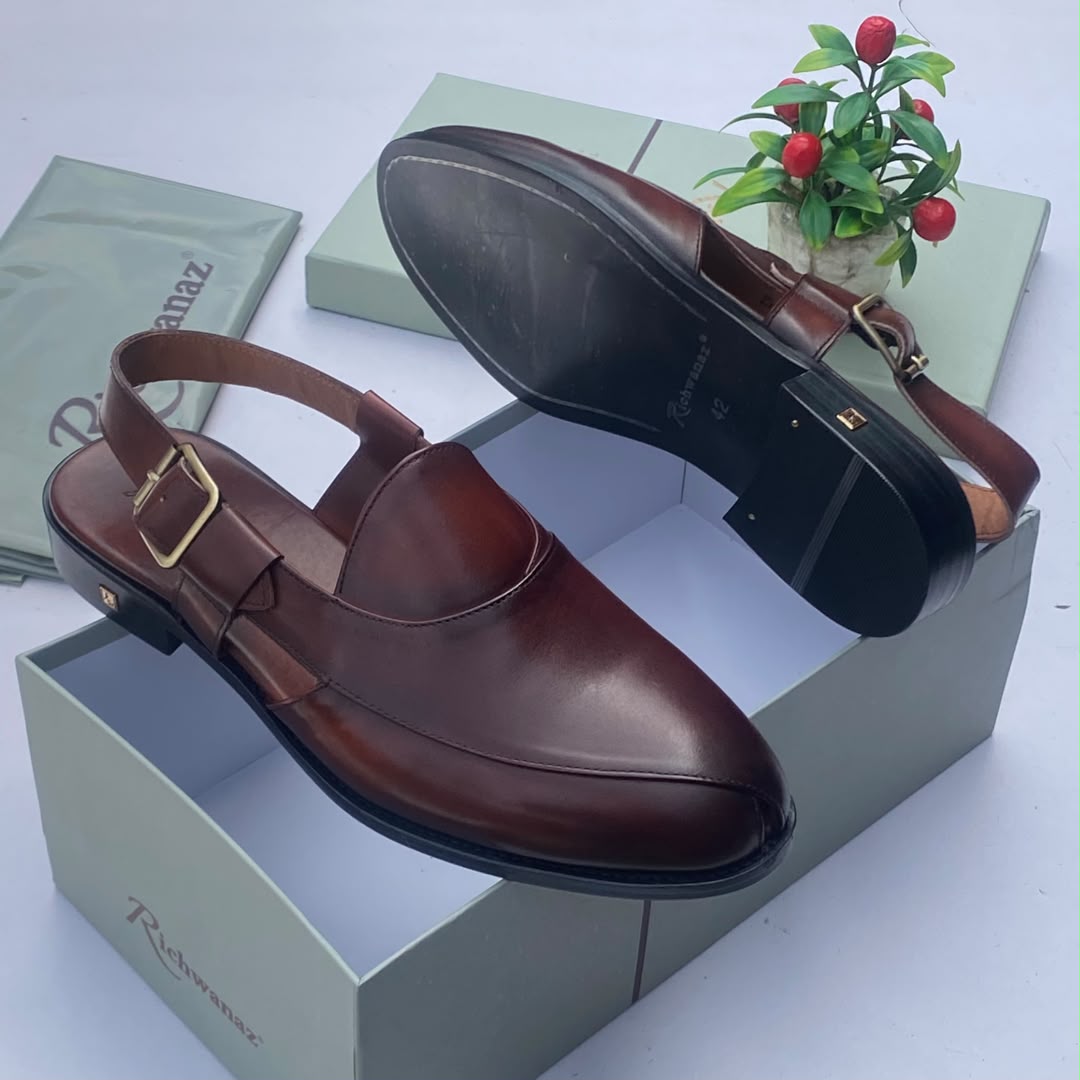 Richwanaz Burnished Leather Slingback Loafers