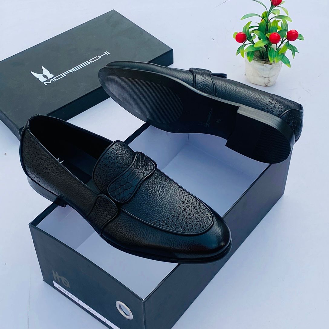 Moreschi Textured & Perforated Leather Penny Loafers thumbnail 2