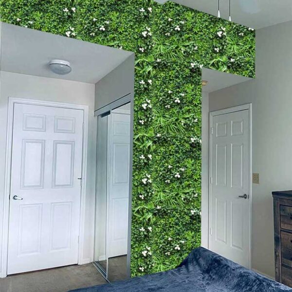 Green Pvc Verticals Artificial Grass Walls Mat Foliage Panel