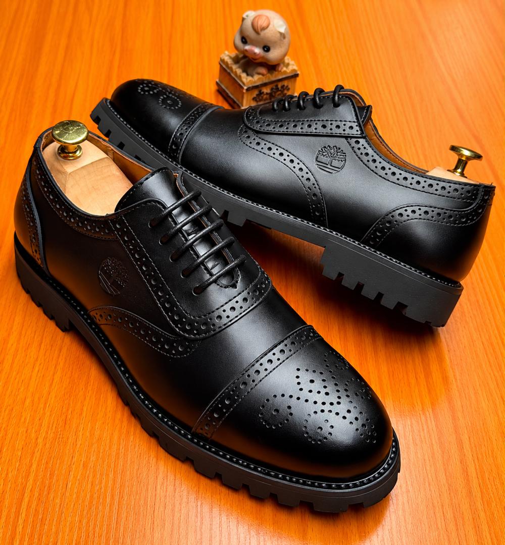 Men’s Toe Derby Shoes – Contrast Lug Sole Lace-Up Oxfords thumbnail 2